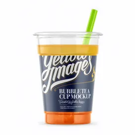Cup W Mango Bubble Tea